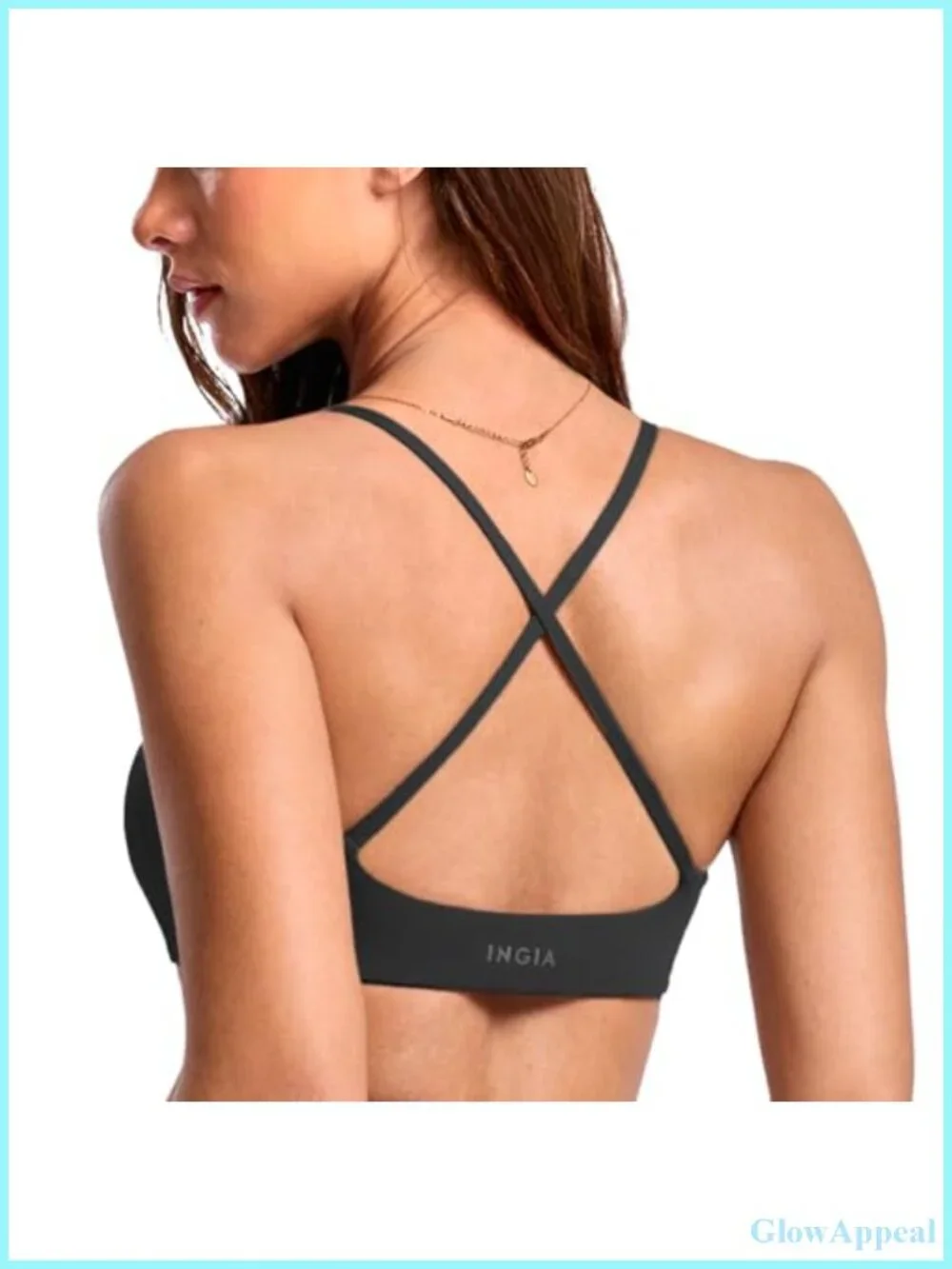 Low Scoop Neck Sports Bra Criss Cross Strap Padded Yoga Crop Top